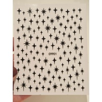 Nail Stickers - stars black colour