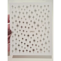 Nail Stickers - stars silver colour